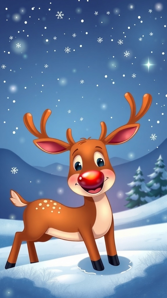 Rudolph the RedNosed Reindeer Christmas Wallpaper for iPhone